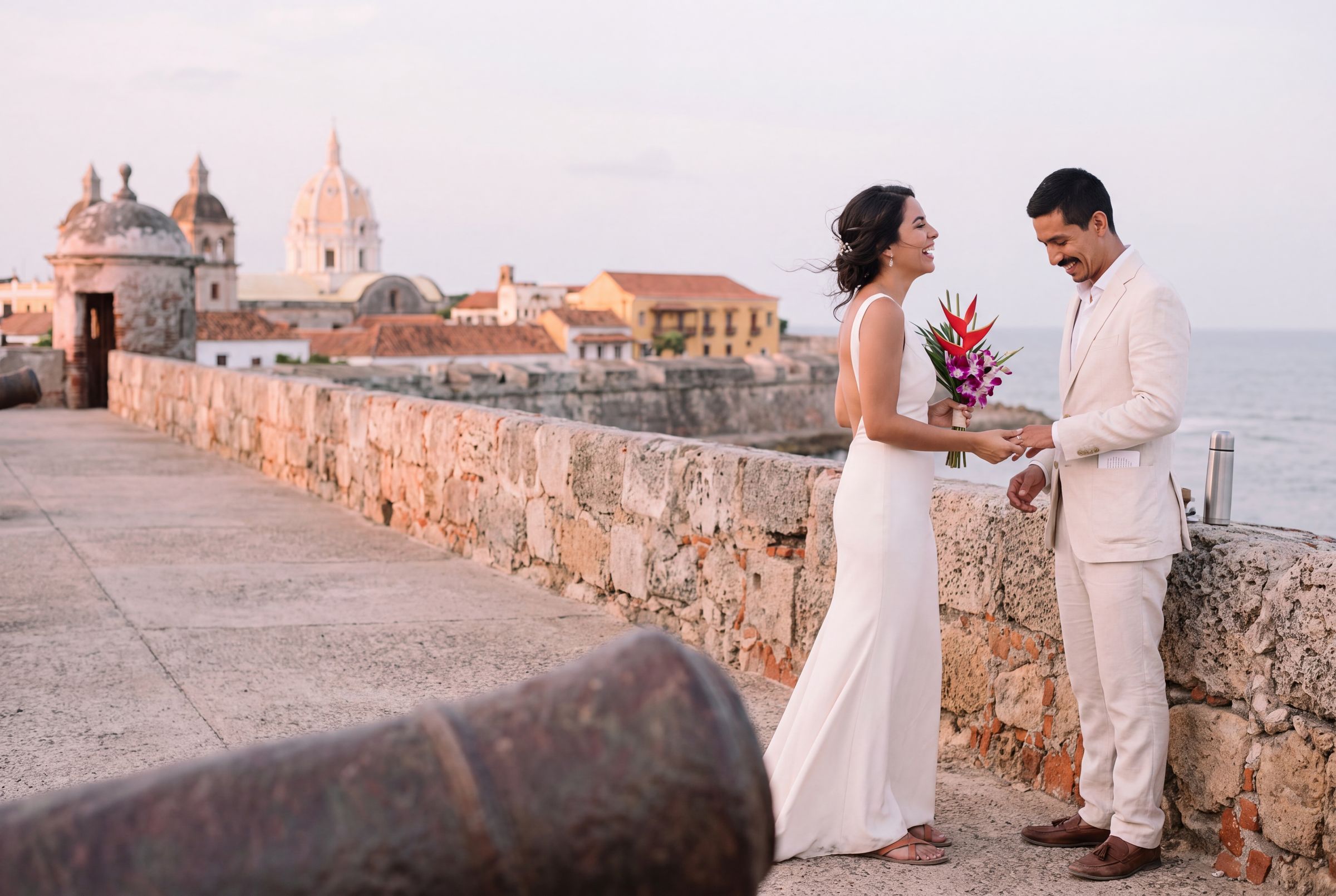A Sunrise Elopement in the Cartagena Walled City
