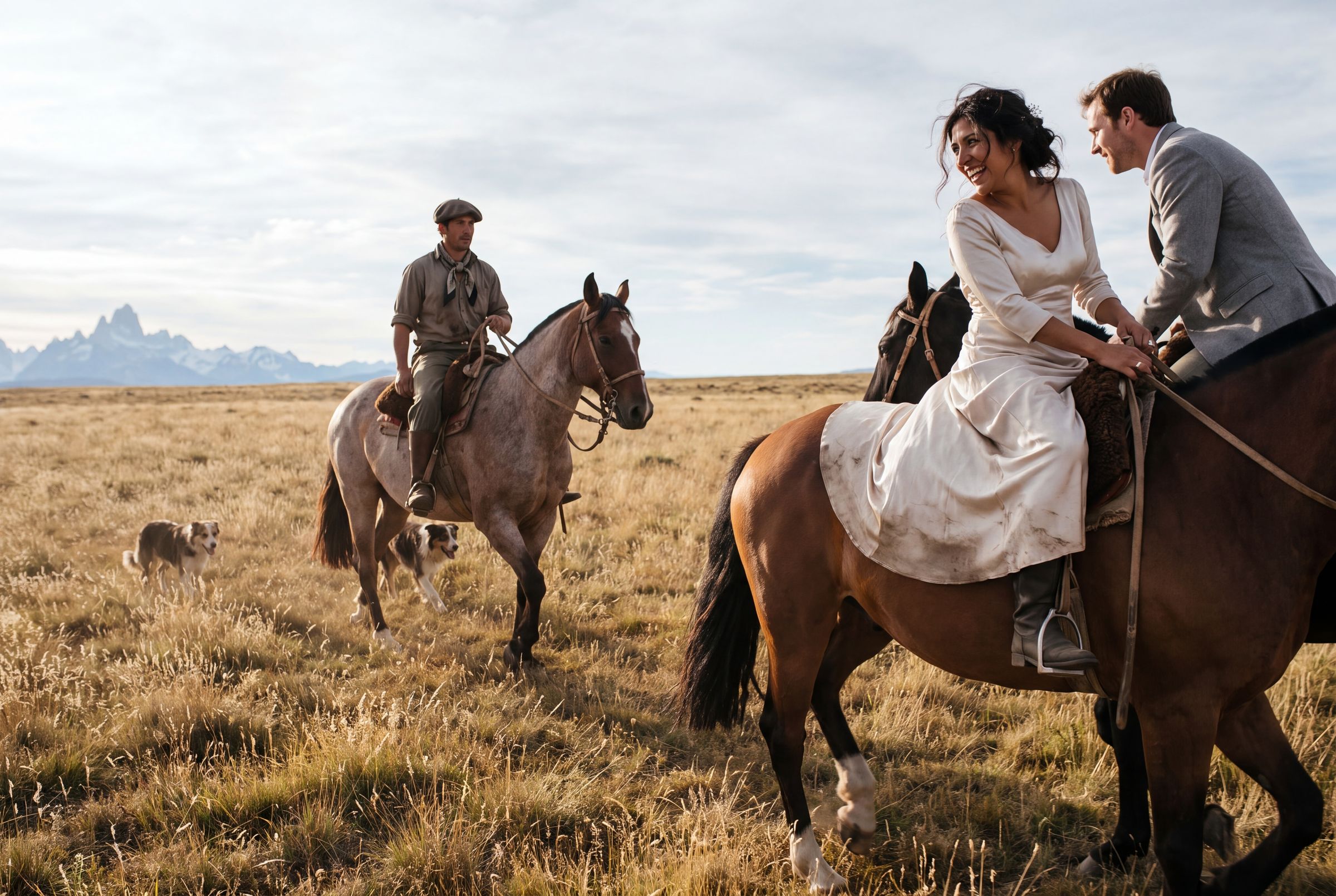 Horseback across the estancia with a gaucho, the steppe wide behind