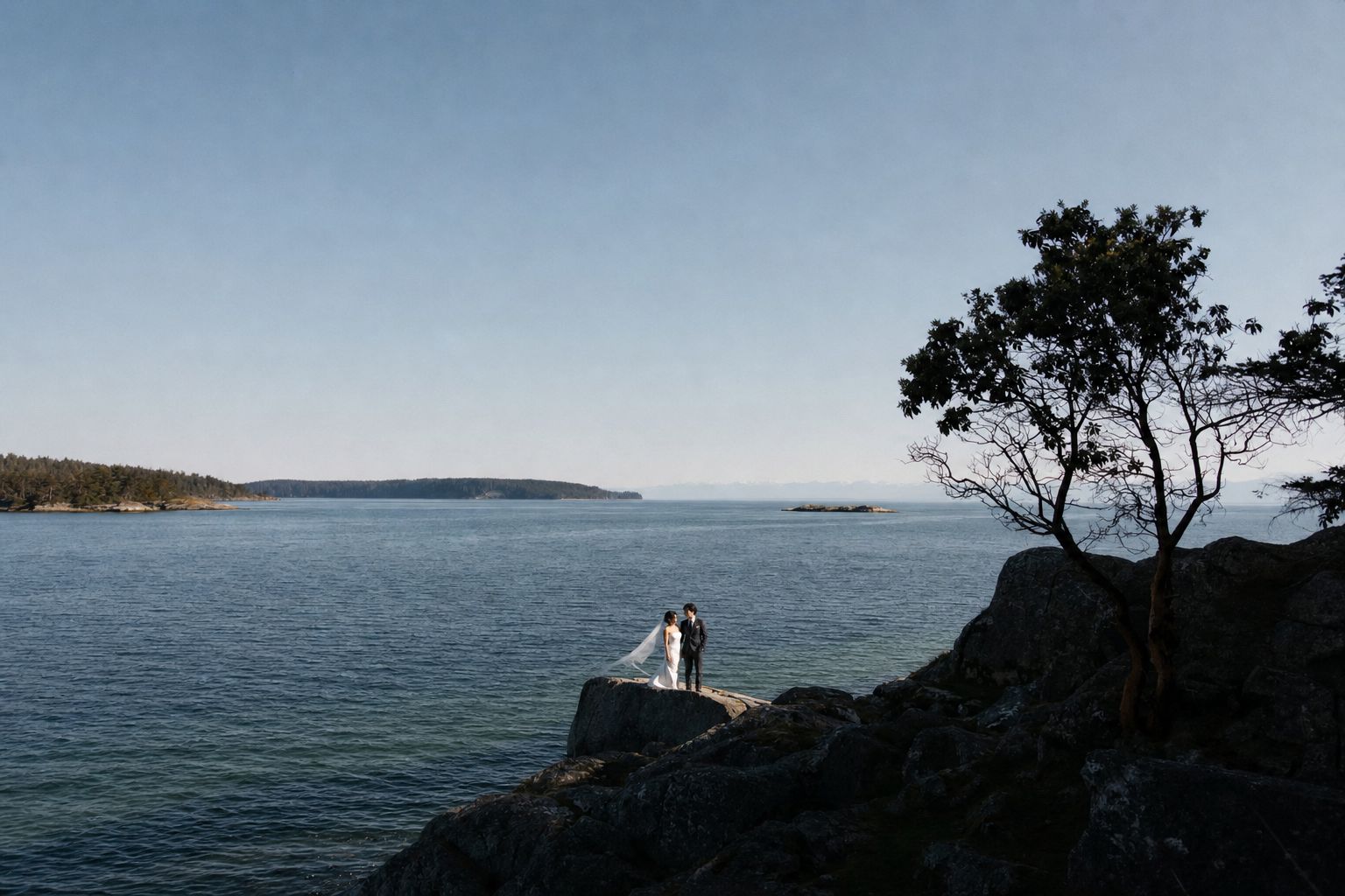 Noor and Kenji's Vancouver Island elopement: the opening frame