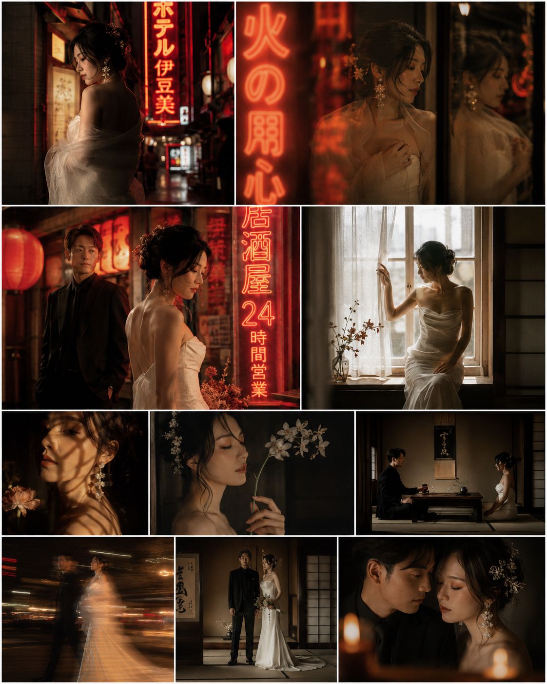 Frames from a single elopement story, laid out together