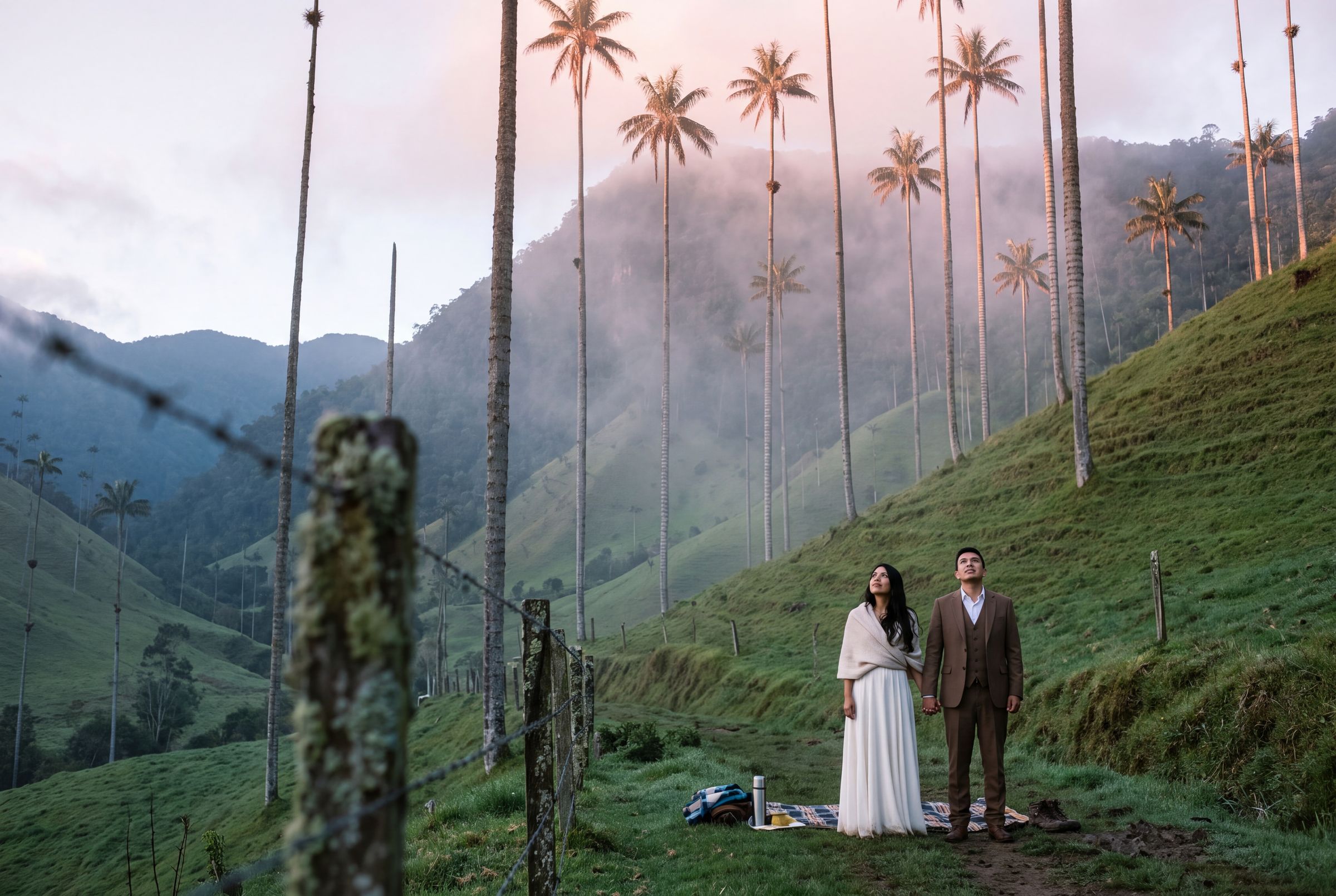 A valley of wax palms in Colombia's Coffee Axis