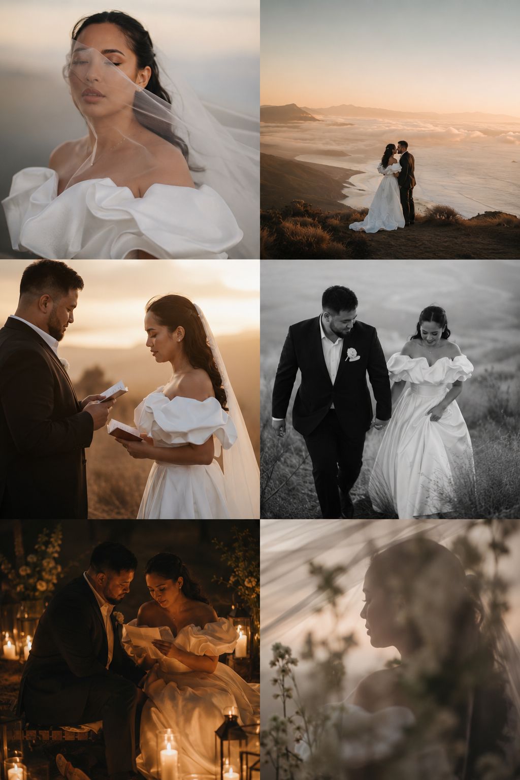 A film-inspired elopement scene designed by Arman Arai