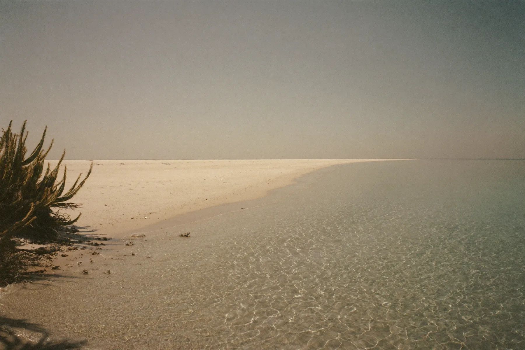 A long empty sand spit on the Sea of Cortez in Baja California Sur