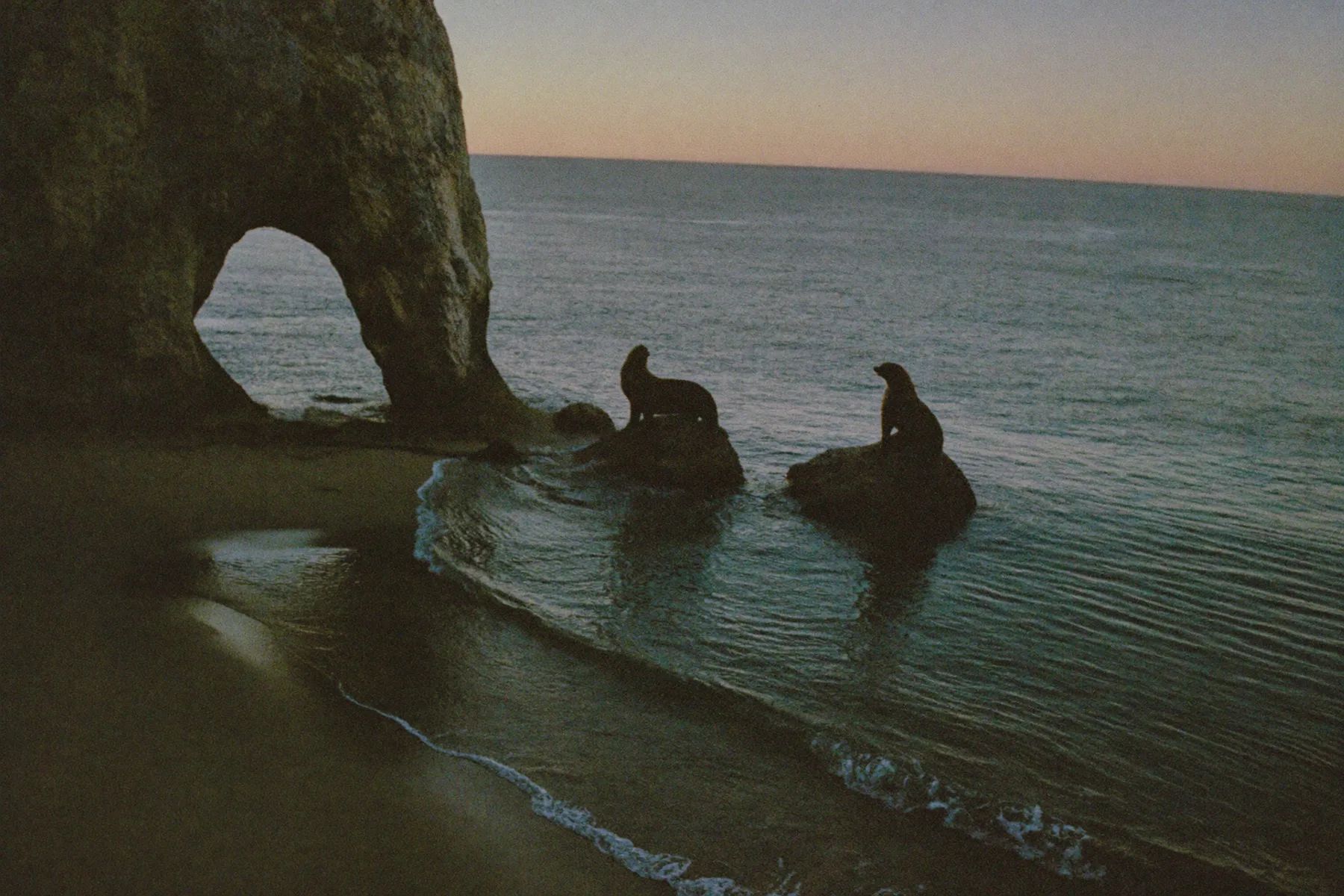 The rock arch at Land's End in Los Cabos with the sea breaking around it