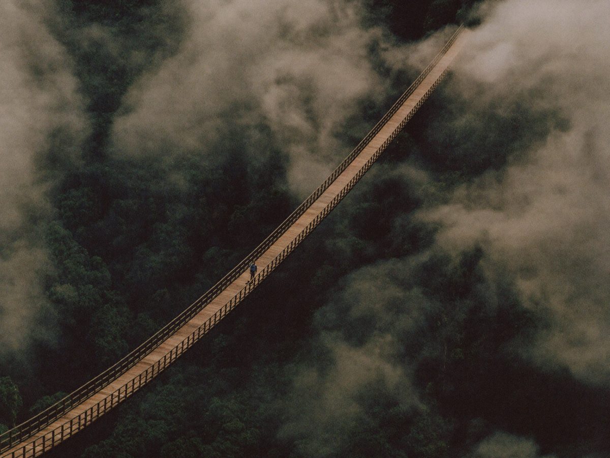 Hanging bridge frame