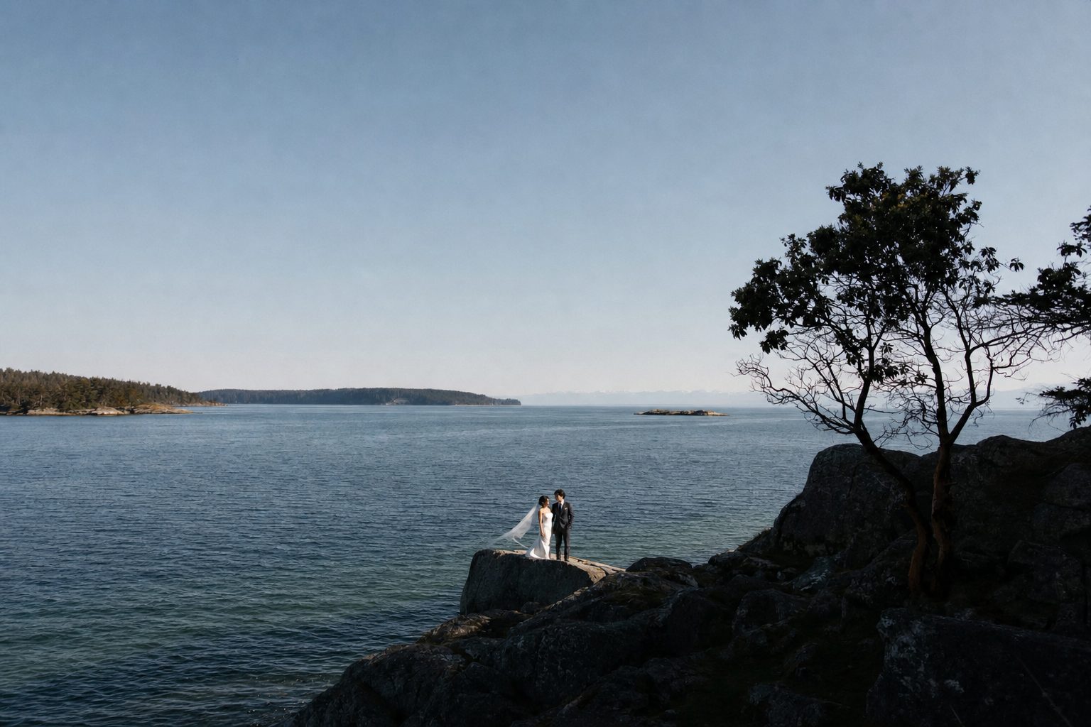 Noor and Kenji's Vancouver Island elopement: the opening frame